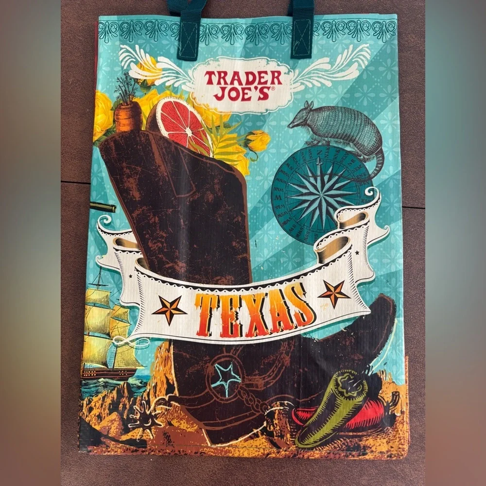 Trader Joes Texas State Rare HTF Reusable Bag Brand New with Tag Grocery Tote